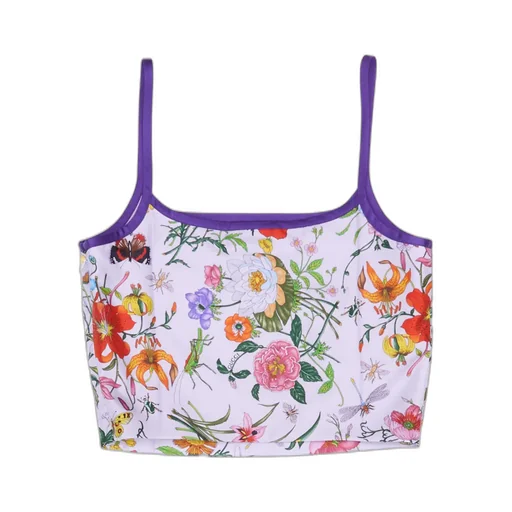 Gucci Floral Print Cropped Singlet