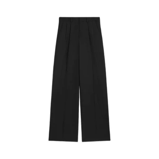 Pleated Trousers In Light Wool Gabardine