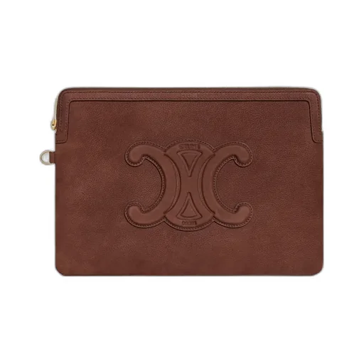 Small Pouch With Strap Cuir Triomphe In Grained Calfskin
