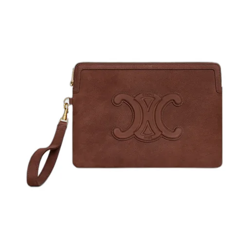 Small Pouch With Strap Cuir Triomphe In Grained Calfskin