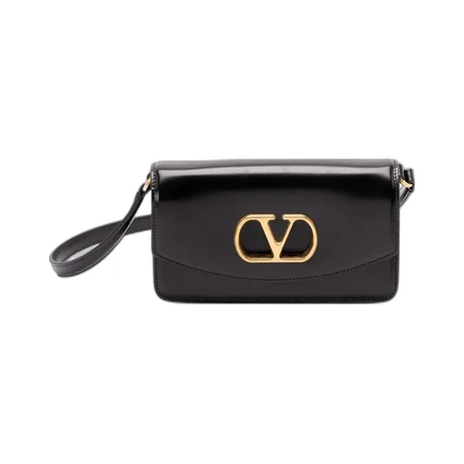Vlogo Signature-Plaque Leather Shoulder Bag