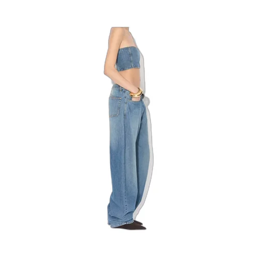 Alaa Denim Bustier Top