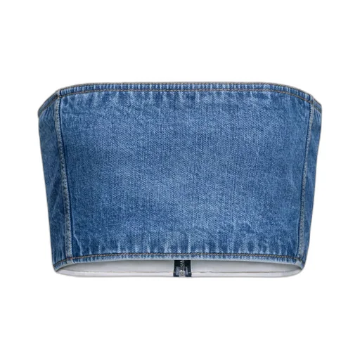 Alaa Denim Bustier Top