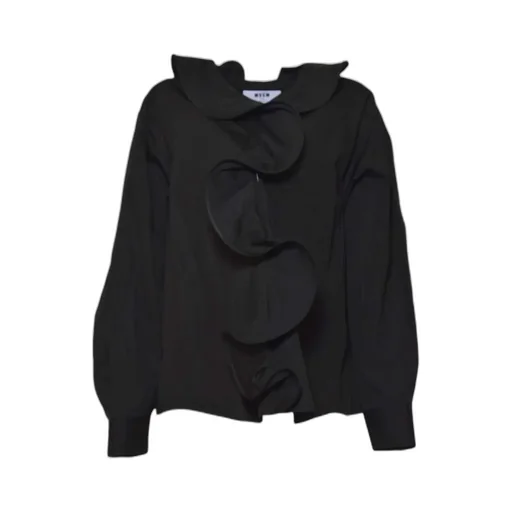 Msgm Ruffle Detailed Poplin Shirt