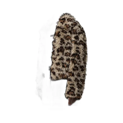 Msgm Leopard Printed Faux Fur Jacket