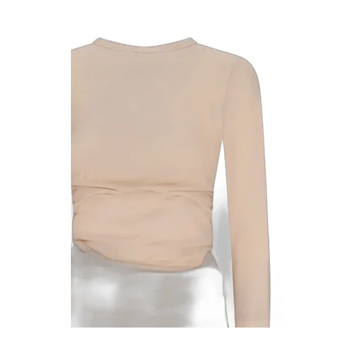 Long Sleeve Pleated T-Shirt