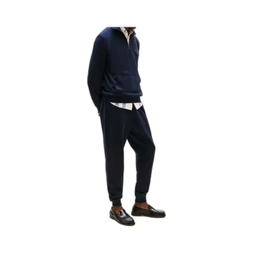 Flag Embroidered Rolled Hem Jogging Pants