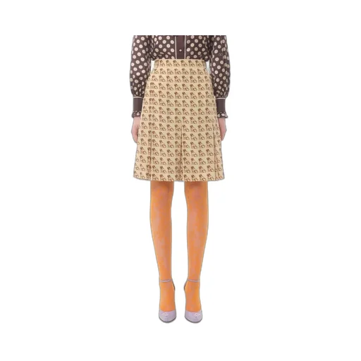 Crepe De Chine Skirt With Petit Charles Print