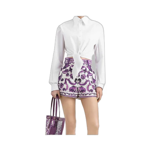 Dolce & Gabbana Front Tie Detailed Poplin Shirt