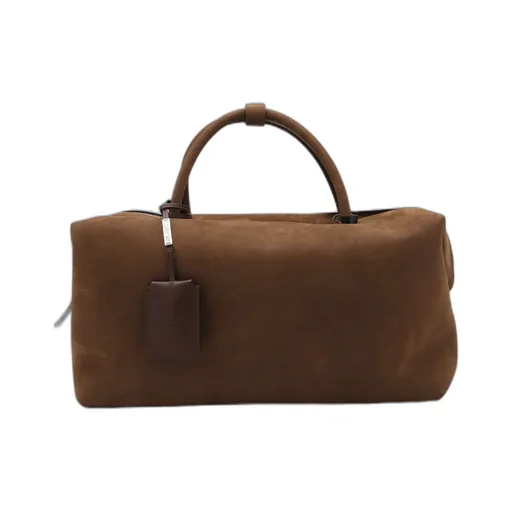Large Nubuck Leather Boston Bag