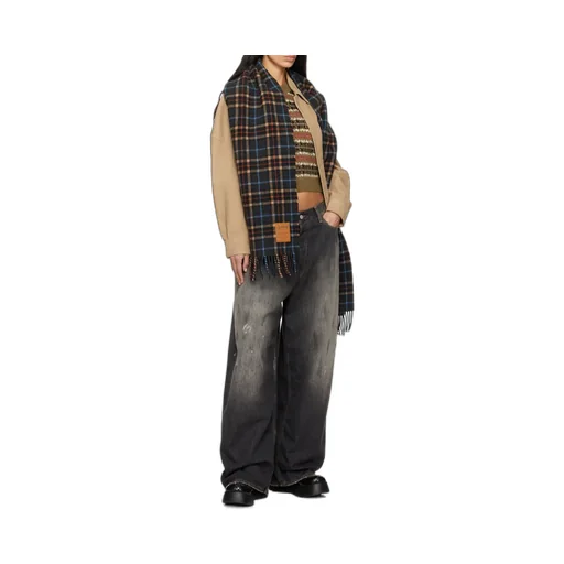 Ganni Logo Patch Check Scarf