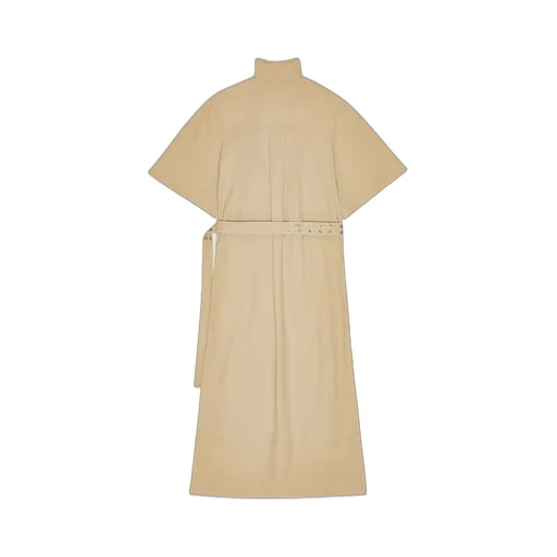 Ganni Deep V-Neck Belted Dress