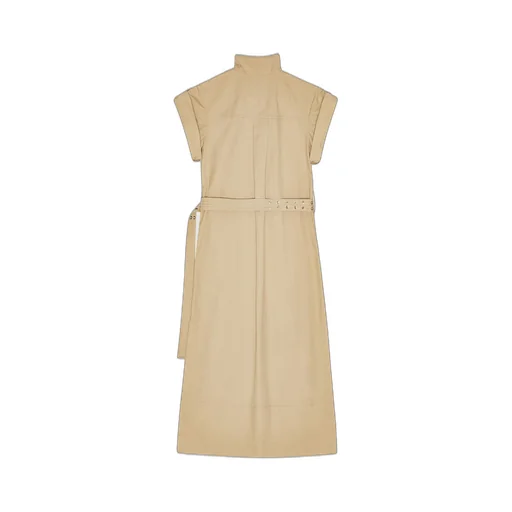 Ganni Deep V-Neck Belted Dress