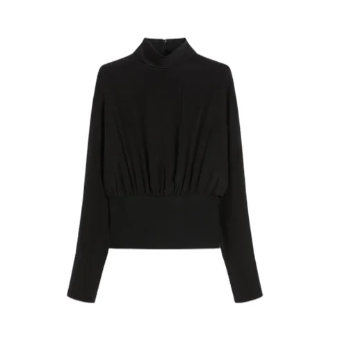 Sportmax High Neck Gathered Blouse