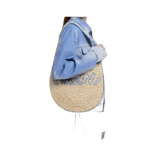 Marni Logo Embroidered Woven Shoulder Bag