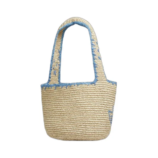 Marni Logo Embroidered Woven Shoulder Bag