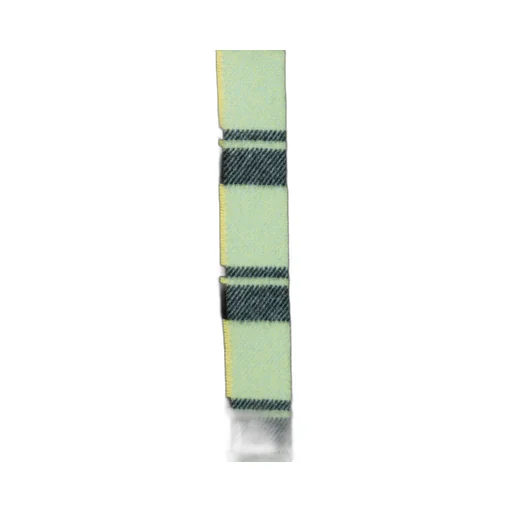 Ganni Logo Patch Checked Fringed Scarf