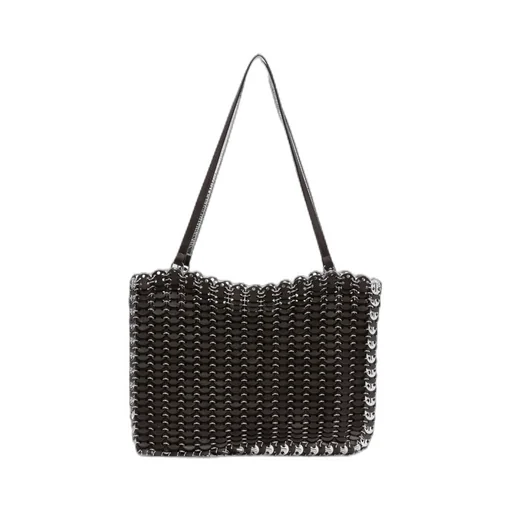 Chain-Link Leather Tote Bag
