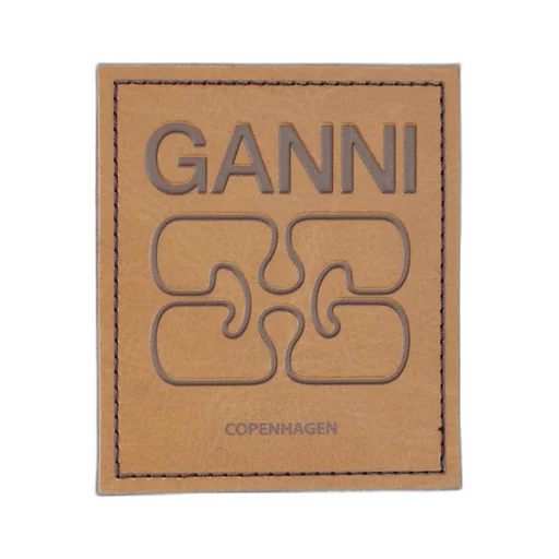 Ganni Logo Patch Check Scarf