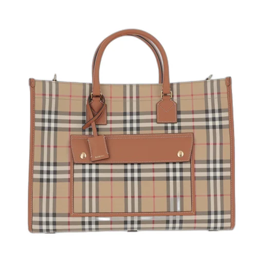 Burberry Freya Checked Medium Tote Bag