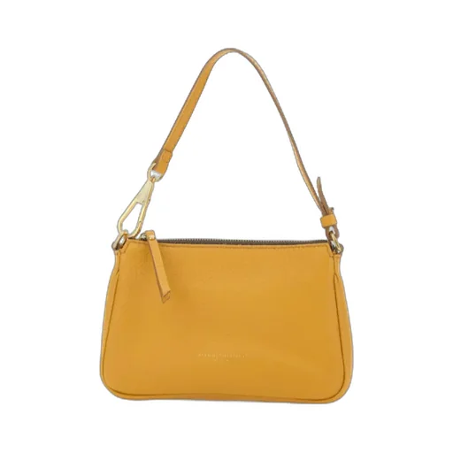 Zip-Top Grain Leather Shoulder Bag