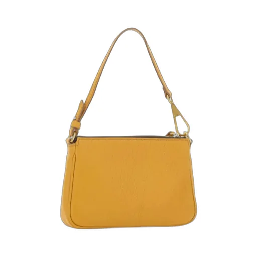 Zip-Top Grain Leather Shoulder Bag