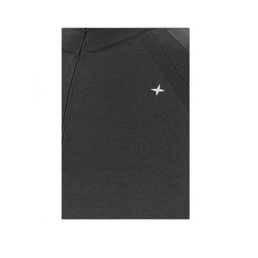 Stone Island Logo Embroidered Half-Zip Sweater