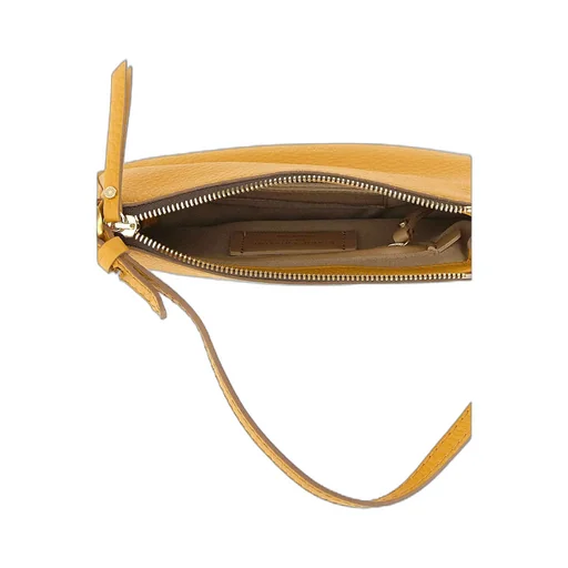 Zip-Top Grain Leather Shoulder Bag