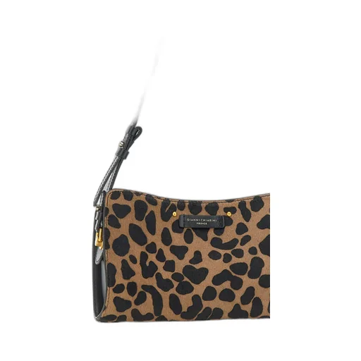 Gianni Chiarini Logo Patch Leopard Printed Shoulder Bag