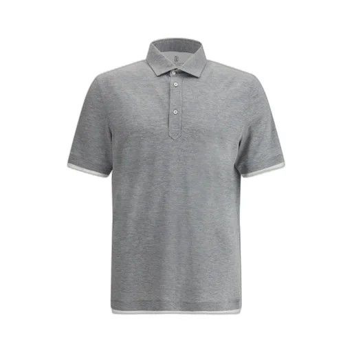 Brunello Cucinelli Contrast-Trim Short-Sleeved Polo Shirt