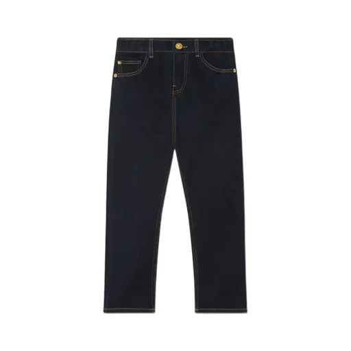 Embroidered-Print Jeans