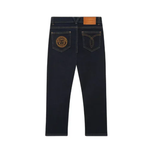 Embroidered-Print Jeans
