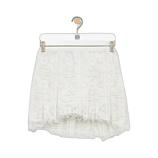 Pleated Mini Skirt In Cotton Blend