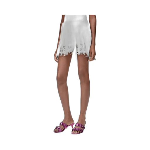 Pleated Mini Skirt In Cotton Blend