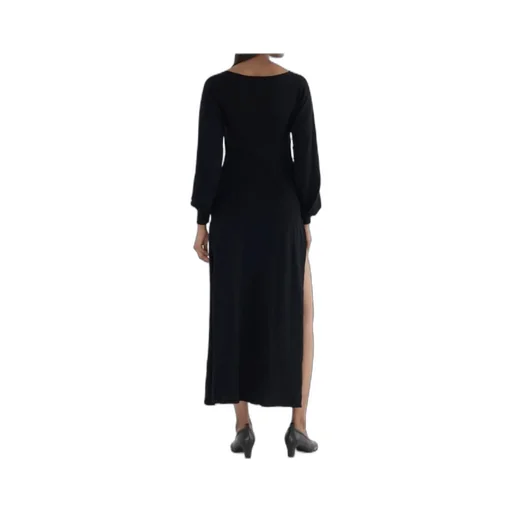 Fa Button-Detail Long-Sleeve Dress