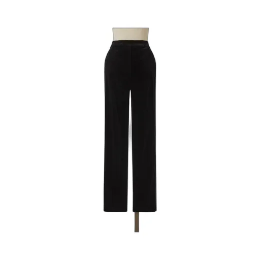 Velvet-Texture Side-Stripe Trousers