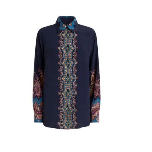 Silk Shirt With Placed Print