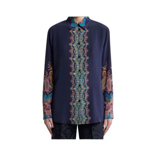 Silk Shirt With Placed Print