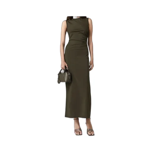 Stella Mccartney Sleeveless Crewneck Twist Mesh Midi Dress