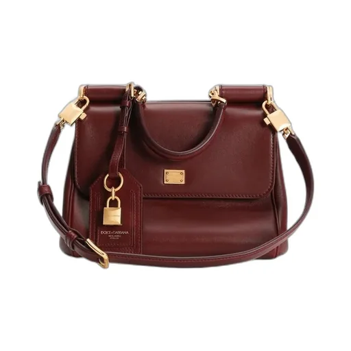 Medium Sicily Padlock-Embellished Leather Handbag