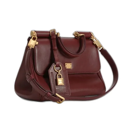 Medium Sicily Padlock-Embellished Leather Handbag