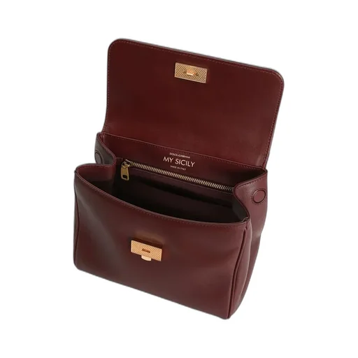 Medium Sicily Padlock-Embellished Leather Handbag