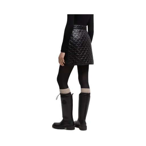Square-Quilted Padded Mini Skirt
