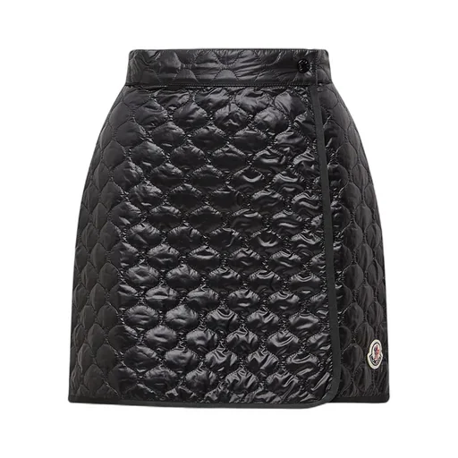 Square-Quilted Padded Mini Skirt