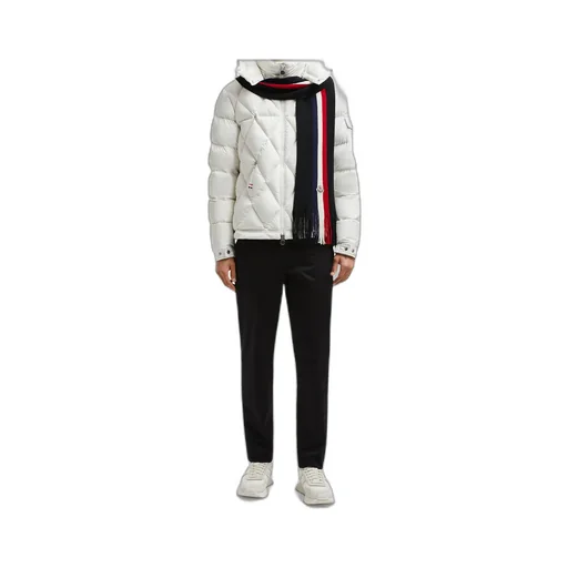 Moncler Logo Patch Fringe Detailed Scarf