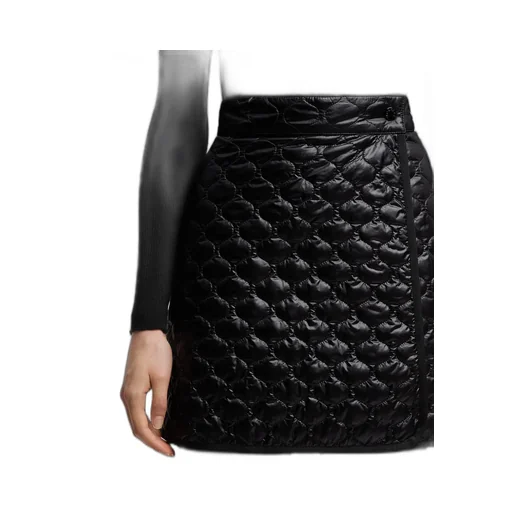 Square-Quilted Padded Mini Skirt