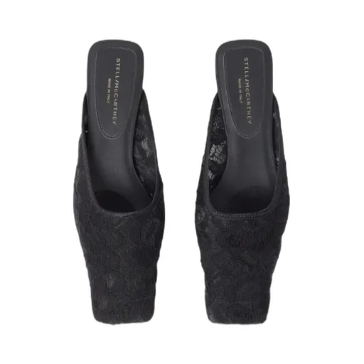Square-Toe Lace Backless Mules