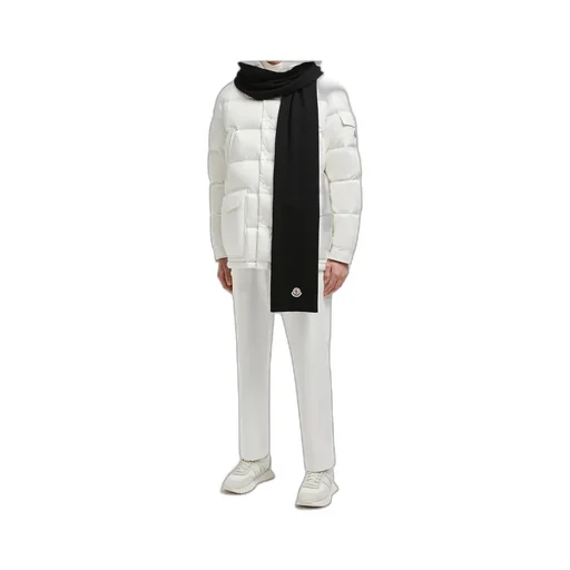 Moncler Logo Patch Ribbed Scarf