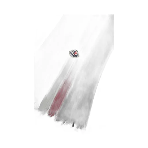 Moncler Logo Patch Fringe Detailed Scarf