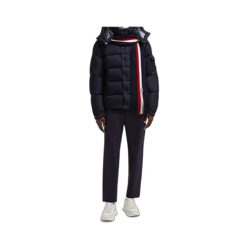 Moncler Logo Patch Fringe Detailed Scarf